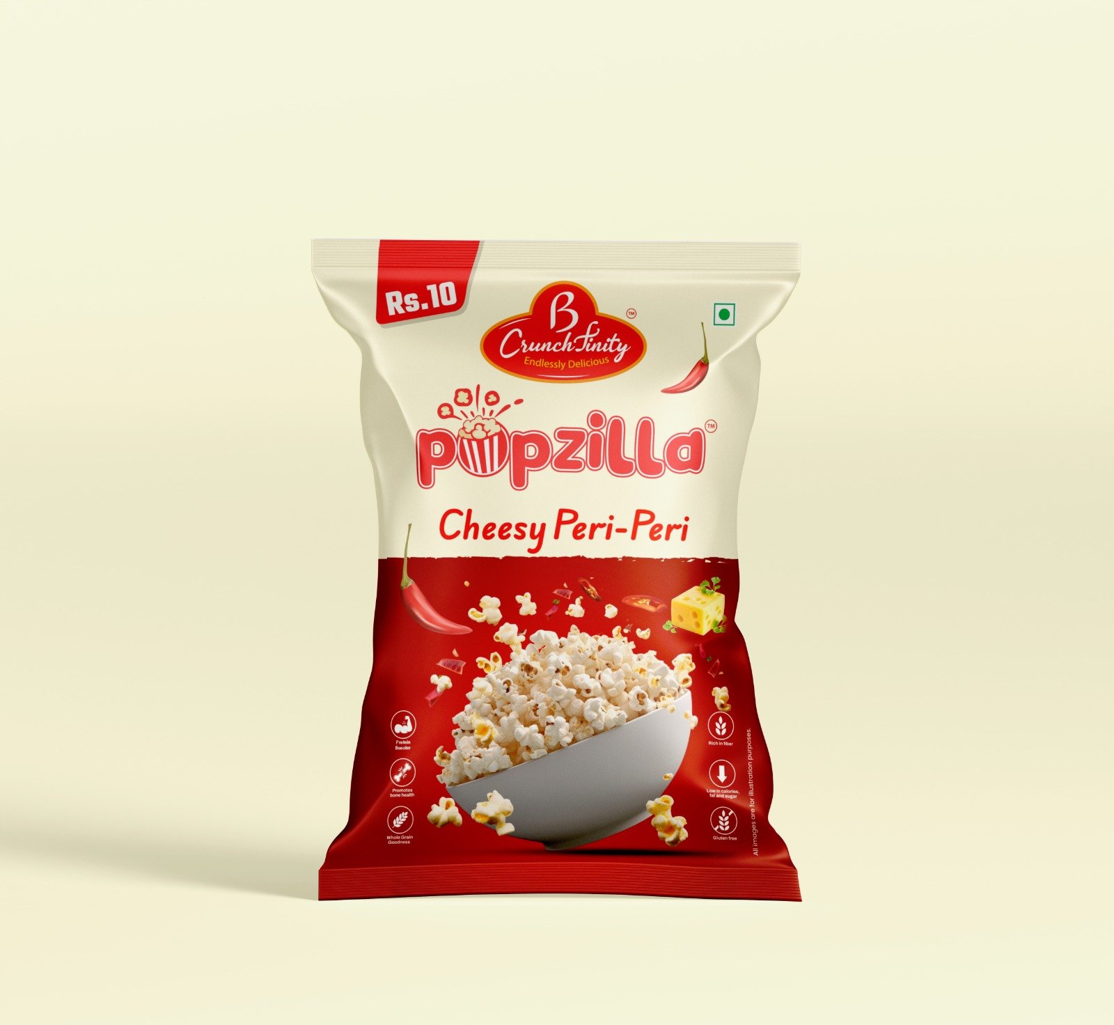 Pupzilla Cheesy Peri Peri Popcorn